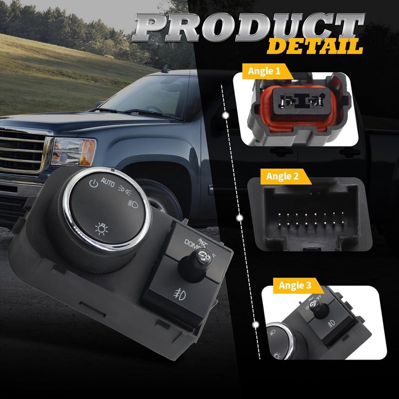 Jecoupoon Fog Light Switch & Wiring Harness Compatible with 2007-2013 Silverado 2007-2013 Sierra 1500 2500 3500 25858705 19170443 - Image 3